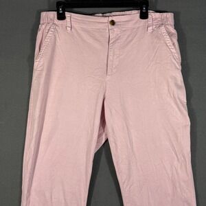 Old Navy Chino Pants Women L Pink OG Chino Stretch Elastic Back Casual Trousers